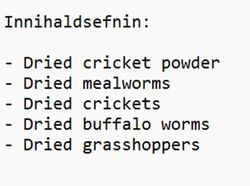 insect pizza ingredients